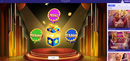Sodelujte v turnirjih Spinbara – Osvojite Mini, Minor ali Major nagrade in tekmujte za tedenske in mesečne bonuse Turnirski zaslon v Spinbara s tremi nagradnimi stopnjami – Mini, Minor in Major ter mesečnimi igralniškimi izzivi